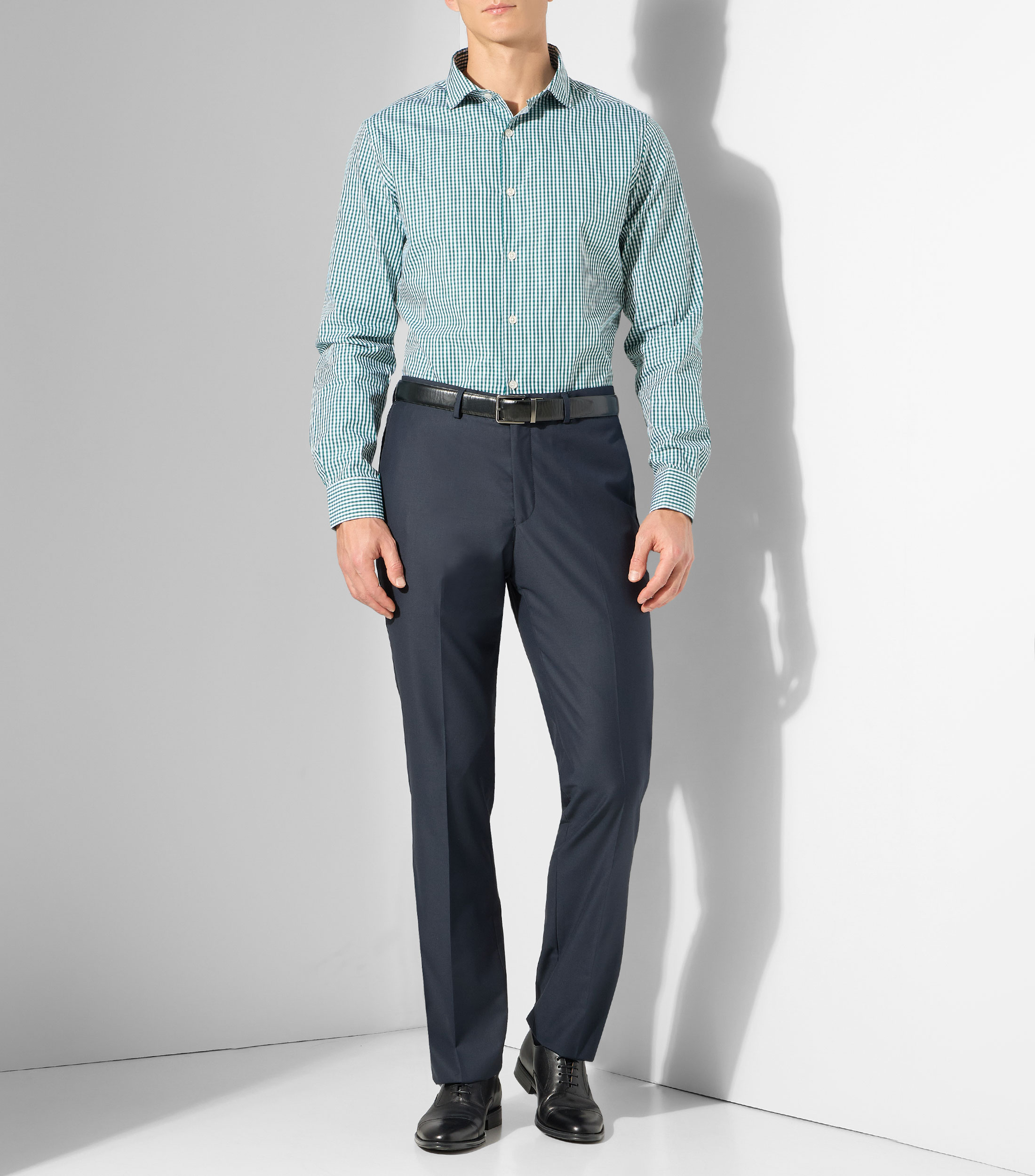Camisa de cuadros con manga larga Hombre